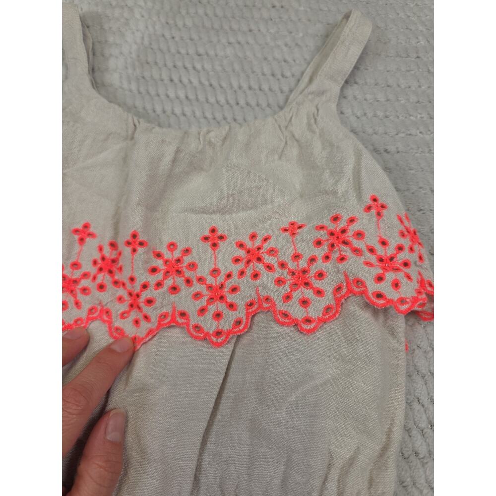 Old Navy Romper Girls Small 6/7 Capri Length Wide Leg Eyelet Trim - Picture 4 of 7